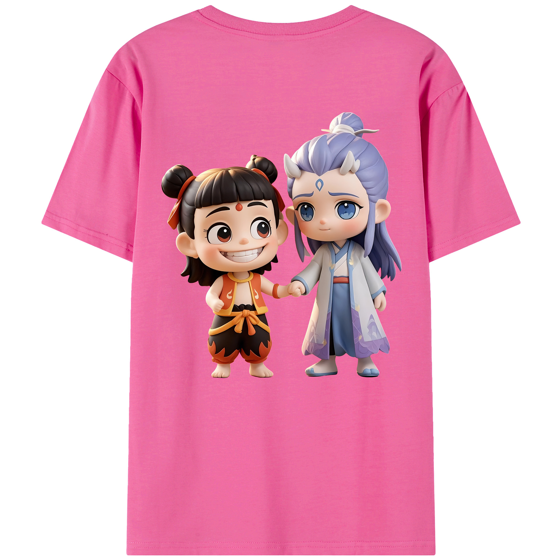 （画像用） Ne Zha 2 ナタ 魔童の大暴れ レディース半袖Tシャツ(バックプリント)